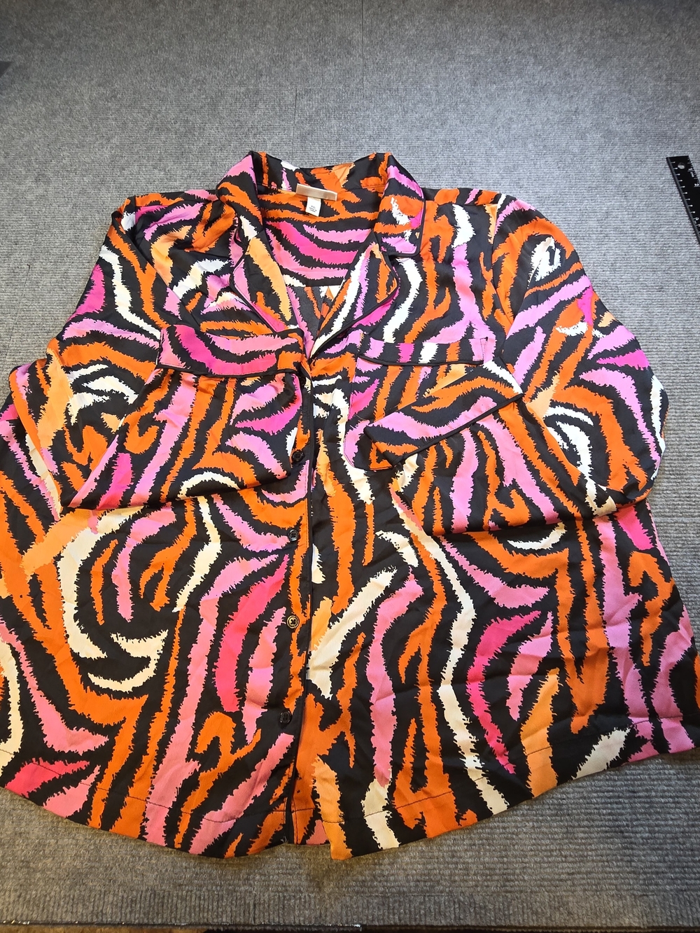 Diane von Furstenberg x Target Disco Zebra Pink Satin Pajama Top XXL